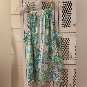 Lilly Pulitzer Floral Sleeveless Top - Green, Pink, Blue